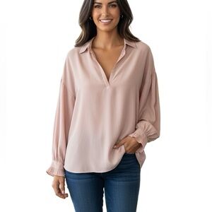 Free People We the Free Blush Popover Blouse M
